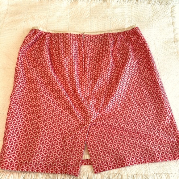Talbots Eyelet Pencil Skirt Warm Pink and Ivory Lined Plus size 18W Petite - Picture 12 of 16